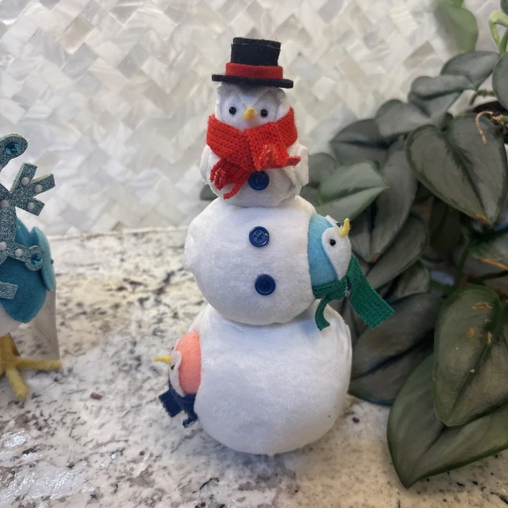 Target Wondershop Featherly Friends Fabric Christmas Birds Lot Of 6